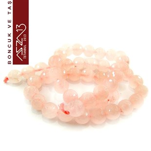 49 Adet / 8 mm  Yuvarlak, Fasetli Yüzey Kuartz (Quartz)