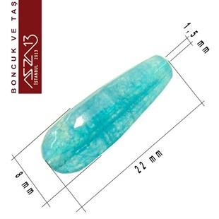 5 Adet / 8x22 mm  Damla, Düz Yüzeyli Kuartz (Quartz)
