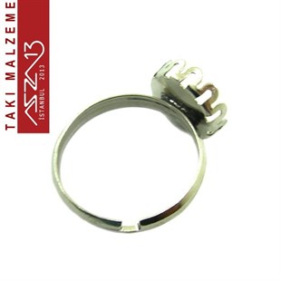 Platin Kaplamalı 18 mm Yüzük, Yuva Çapı 10 mm / Paket İçeriği 1 Adet