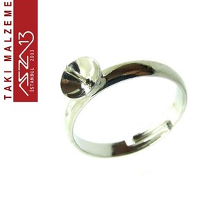 Platin Kaplamalı 17 mm Yüzük, Yuva Çapı 3 mm / Paket İçeriği 1 Adet