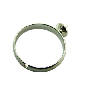 Platin Kaplamalı 17 mm Yüzük, Yuva Çapı 3 mm / Paket İçeriği 1 Adet