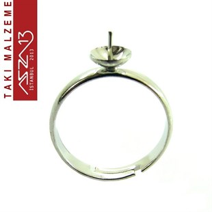 Platin Kaplamalı 17 mm Yüzük, Yuva Çapı 3 mm / Paket İçeriği 1 Adet