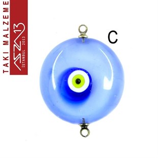 Yuvarlak 23 mm Desenli Çift Kulplu Cam Ara Malzeme / Paket İçeriği 1 Adet