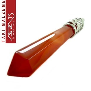 Doğal Akik Kapaklı Kolye Ucu / Paket İçeriği 1 Adet