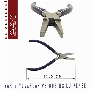 Yarım Yuvarlak ve Düz Uçlu Pense
