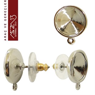 Gümüş Kaplamalı Yuvalı Küpe Gövdesi / Paket İçeriği 1 Adet