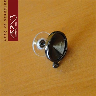 Siyah Nikel Kaplamalı Yuvalı Küpe Gövdesi / Paket İçeriği 1 Adet