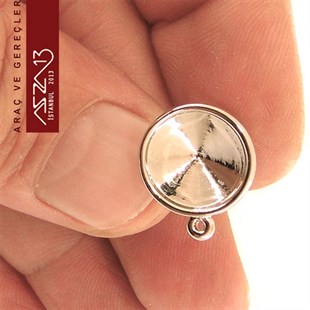 Gümüş Kaplamalı Yuvalı Küpe Gövdesi / Paket İçeriği 1 Adet
