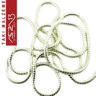 Gümüş Kaplama 3,5 mm Pirinç Yuvarlak Yılan Zincir / Paket İçeriği 1 Metre