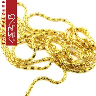 Altın Kaplama 1.5 mm Pirinç Yuvarlak Kafes Fener Zincir / Paket İçeriği 1 Metre