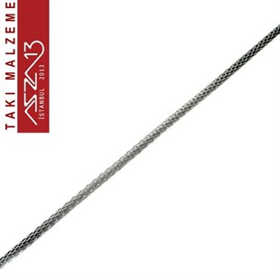 Siyah Nikel Kaplama 1,5 mm Pirinç Yuvarlak Hasır  Zincir / Paket İçeriği 1 Metre