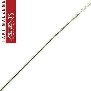 Gümüş Kaplama 3,5 mm Pirinç Yuvarlak Yılan Zincir / Paket İçeriği 1 Metre