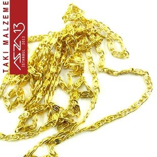 Altın Kaplama 2,5 mm Pirinç Valentino Zincir / Paket İçeriği 1 Metre
