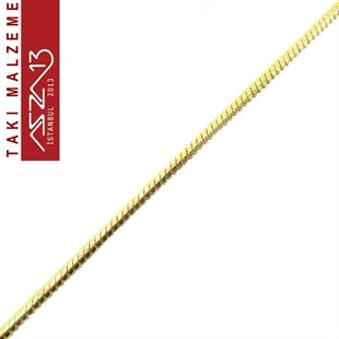 Altın Kaplama 3,5 mm Pirinç Yuvarlak Yılan Zincir / Paket İçeriği 1 Metre