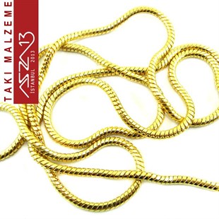 Altın Kaplama 3,5 mm Pirinç Yuvarlak Yılan Zincir / Paket İçeriği 1 Metre