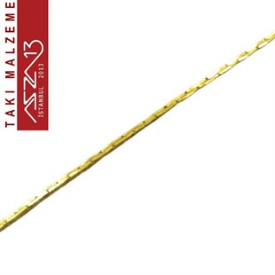 Altın Kaplama 0,5 mm Boston Örgü 42 cm Uzunluğunda Klipsli Kolye Zinciri / Paket İçeriği 1 Adet