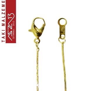 Altın Kaplama 0,5 mm Boston Örgü 42 cm Uzunluğunda Klipsli Kolye Zinciri / Paket İçeriği 1 Adet