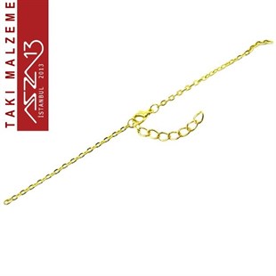 Altın Kaplama 2 mm, Ortalama 11 cm Uzunluğunda Klipsli Bileklik  Zinciri / Paket İçeriği 1 Adet