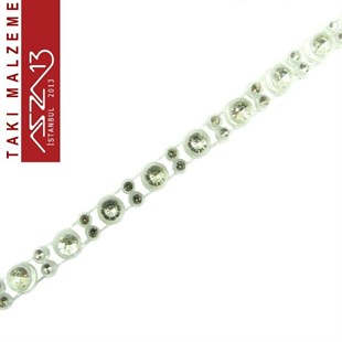 Akrilik 6,5 mm Kristal Taşlı Şeffaf Sutaşı Zincir / Paket İçeriği 1 Metre