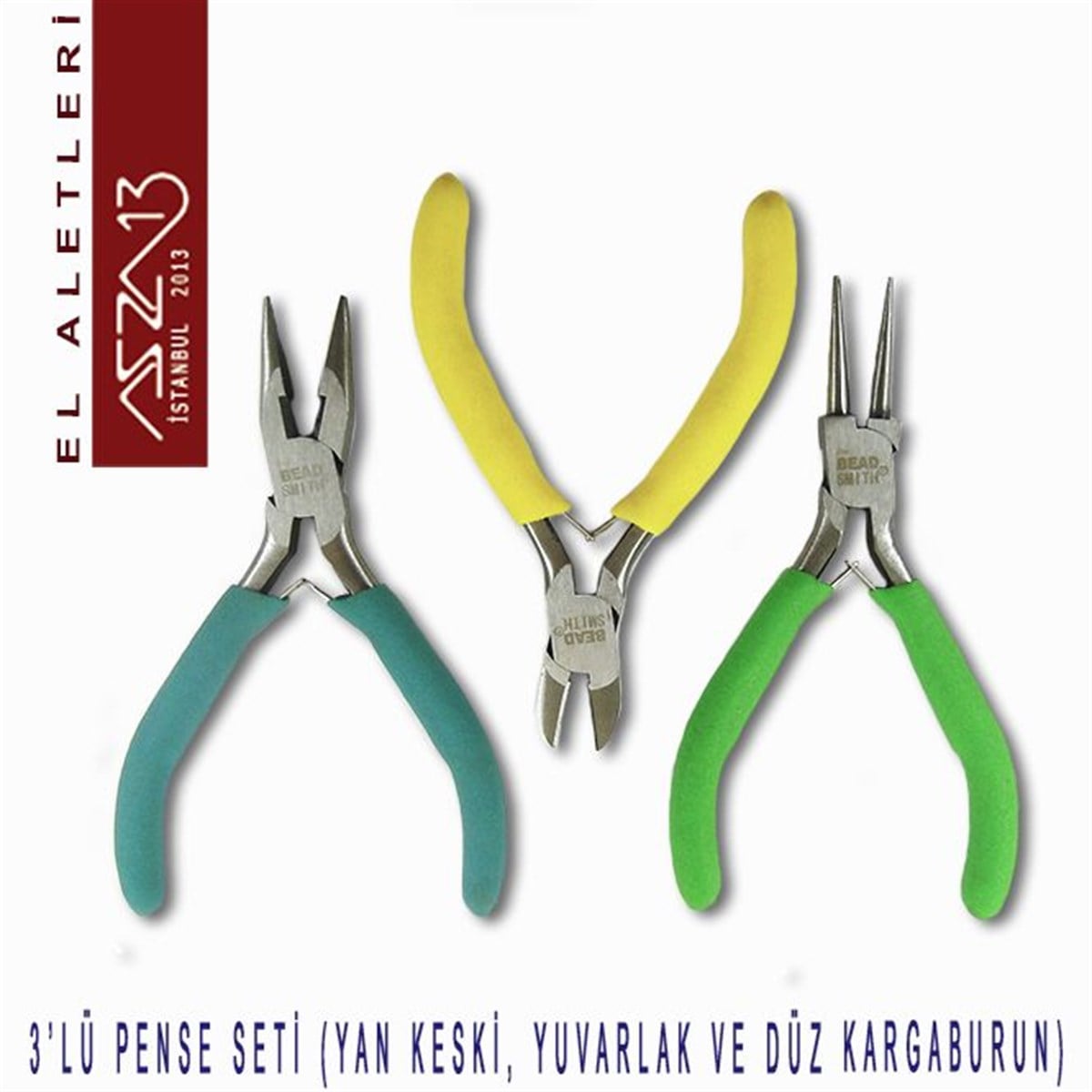 3'lü Mini Pense SetiALET, ARAÇ ve GEREÇBeadSmith3'lü Kargaburun, Yan Keski ve Pense Seti