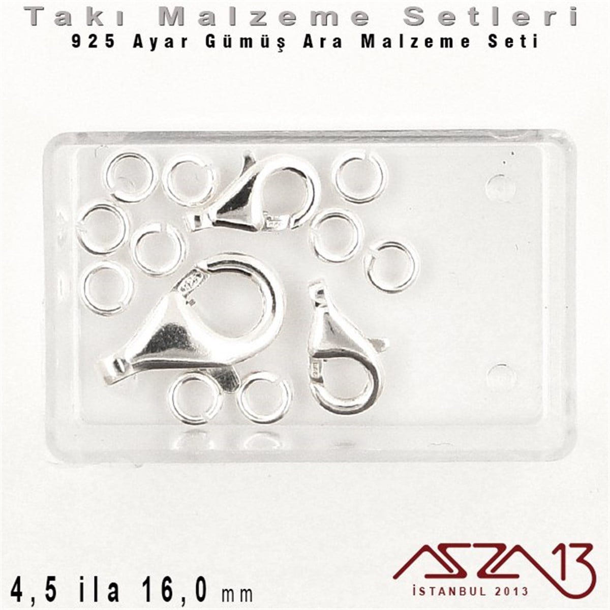 925 Ayar Gümüş Ara Malzeme SetiGÜMÜŞazza13925 K - Gümüş Kilit ve Halka Seti / 3,28 Gram