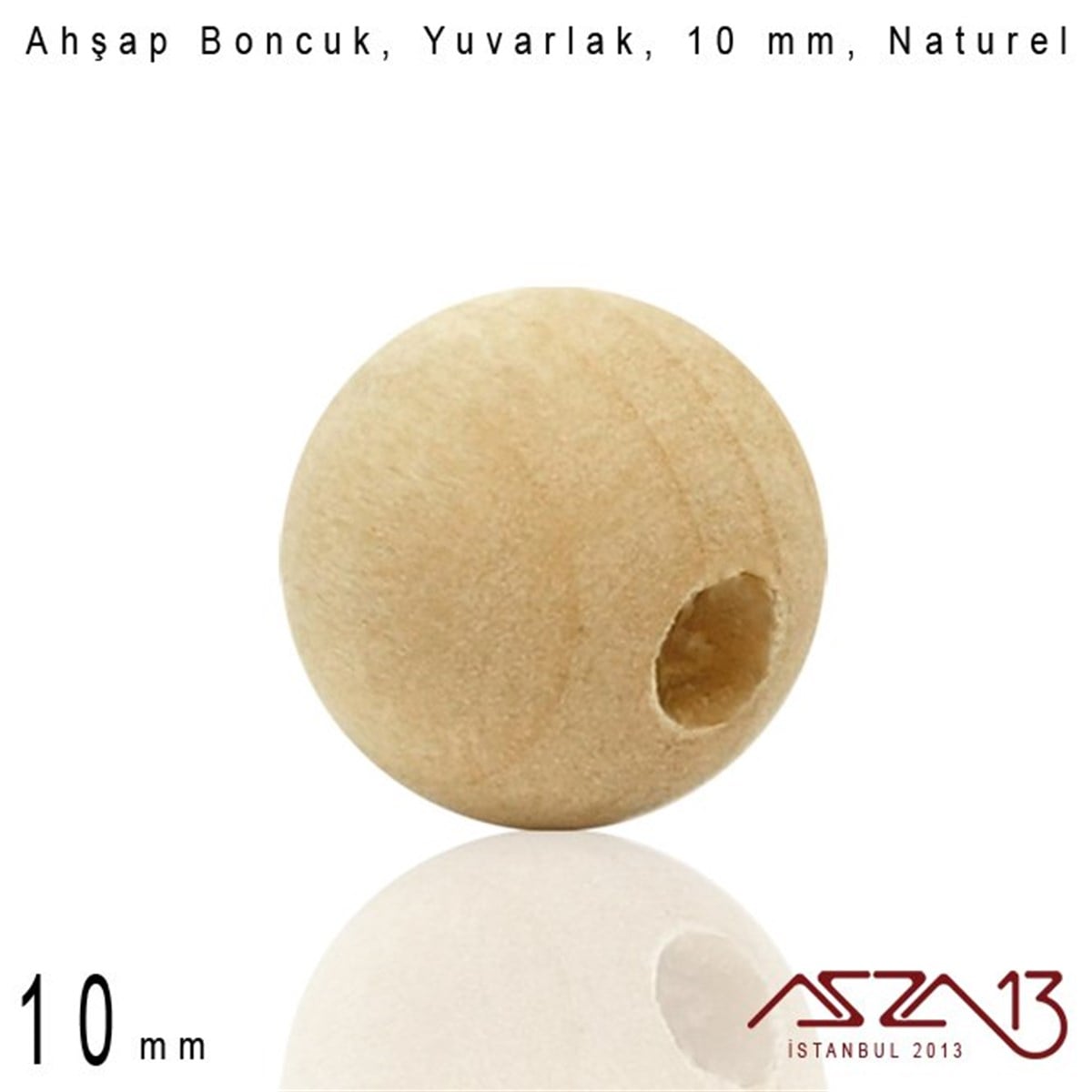Ahşap BoncukBONCUK ve TAŞMarkasızYuvarlak 10 mm, Naturel Sandal Ağacı, Ahşap Boncuk / Paket İçeriği 15 Adet