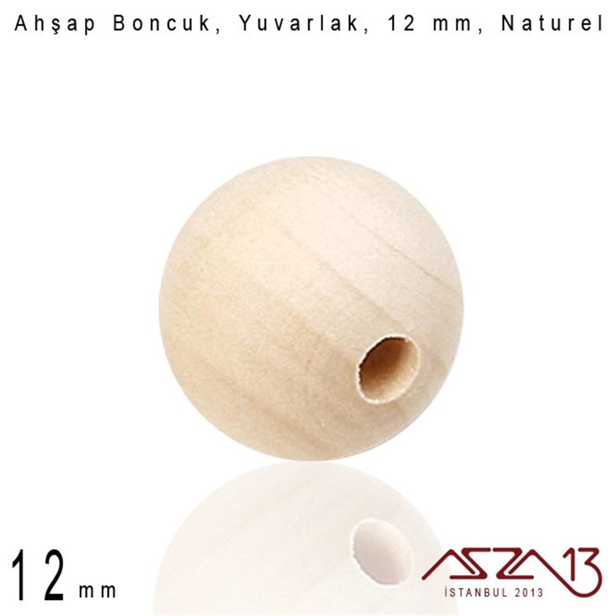 Ahşap BoncukBONCUK ve TAŞMarkasızYuvarlak 12 mm, Naturel Sandal Ağacı, Ahşap Boncuk / Paket İçeriği 8 Adet