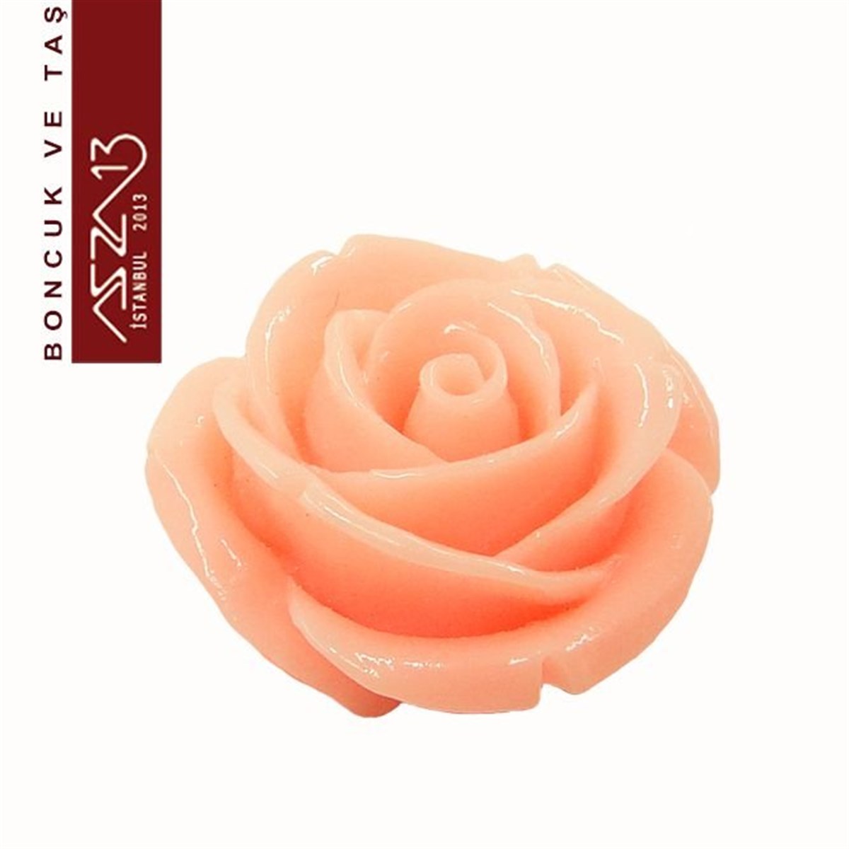 AKRİLİK TAŞBONCUK ve TAŞMarkasızAçık Pembe Gül, 23 mm, Delikli ve Yapıştırma Yüzeyli / Paket İçeriği 1 Adet