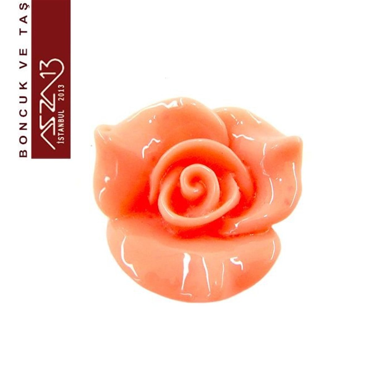 AKRİLİK TAŞBONCUK ve TAŞMarkasızAkrilik, Pembe Renk, 23x23 mm, Gül Figürlü Yapıştırma Akrilik Taş / Paket İçeriği 1 Adet