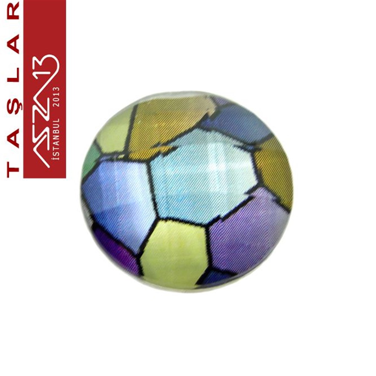 AKRİLİK TAŞKaboşon ve CameoMarkasız10 Adet 16 mm Mavi Mozaik Renk Yuvarlak Akrilik Taş (5,8 gr)