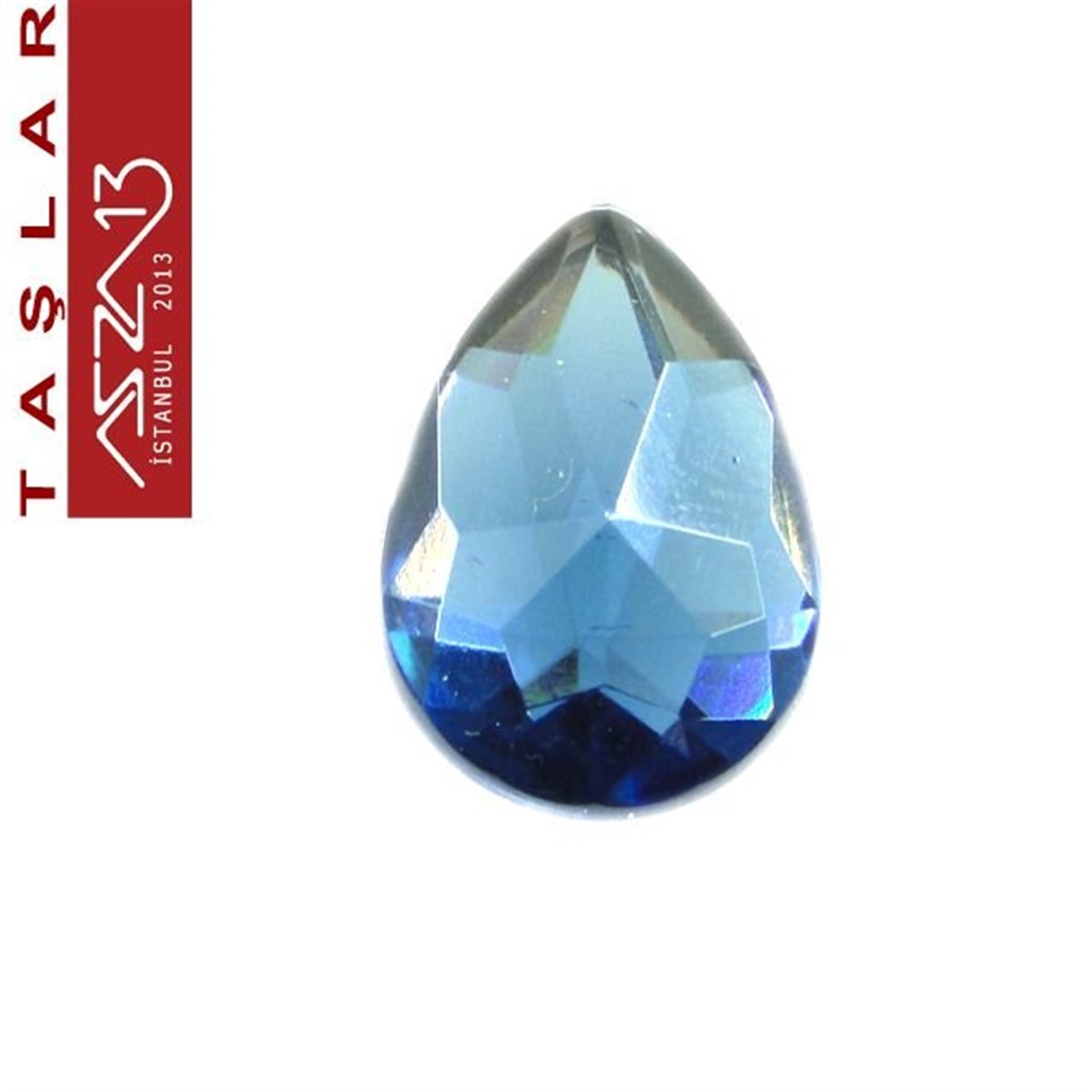 AKRİLİK TAŞKaboşon ve CameoMarkasız10 Adet 13x18 mm Safir Renk Damla Akrilik Taş (5 gr)