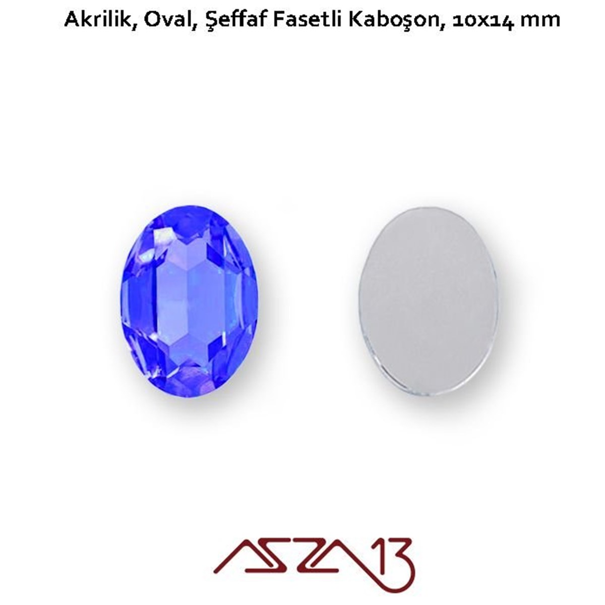 AKRİLİK TAŞKaboşon ve CameoMarkasız20 Adet 10x14 mm Gece Mavisi Renk Oval Akrilik Taş (6,8 gr)