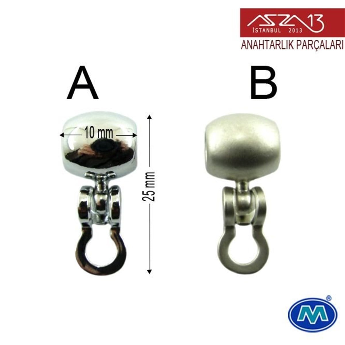 AnahtarlıkDİĞER ÜRÜNLERModül ReklamcılıkKrom ve Saten Krom Kaplamalı Anahtarlık Klips'i Döner Parça 28x10 mm / Paket İçeriği 2 Adet