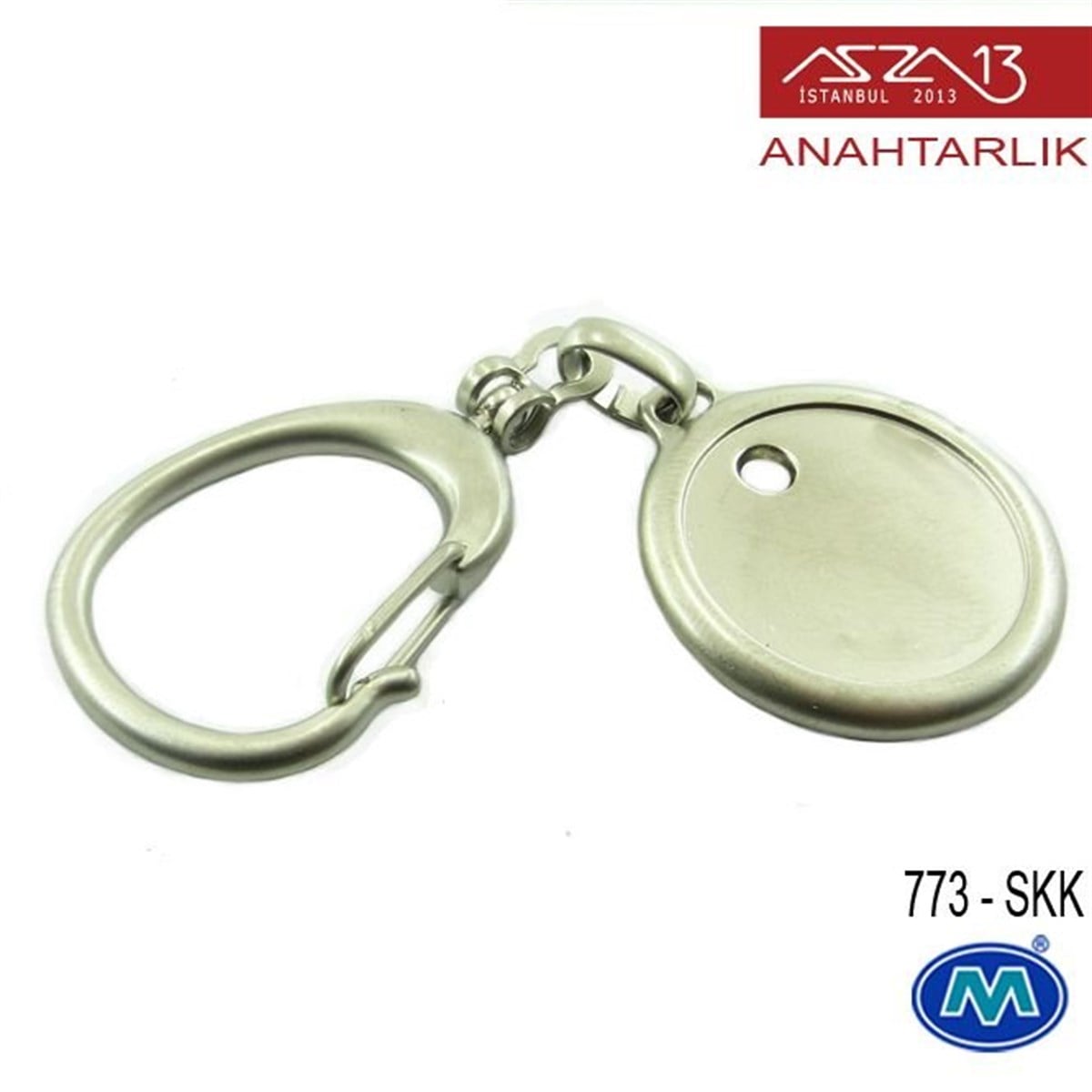 AnahtarlıkDİĞER ÜRÜNLERModül ReklamcılıkMetalik Saten Krom Yuvarlak (30x85 mm) Çift Taraflı Boş Yuvalı Anahtarlık (773-SKK)
