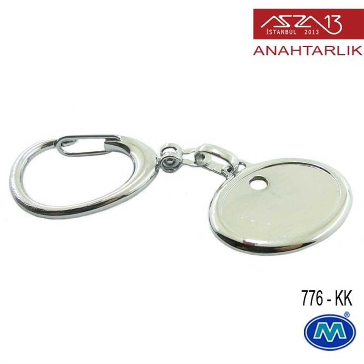 AnahtarlıkDİĞER ÜRÜNLERModül ReklamcılıkMetalik Krom Yatay Oval (36x80 mm) Çift Taraflı Boş Yuvalı Anahtarlık (776-KK)