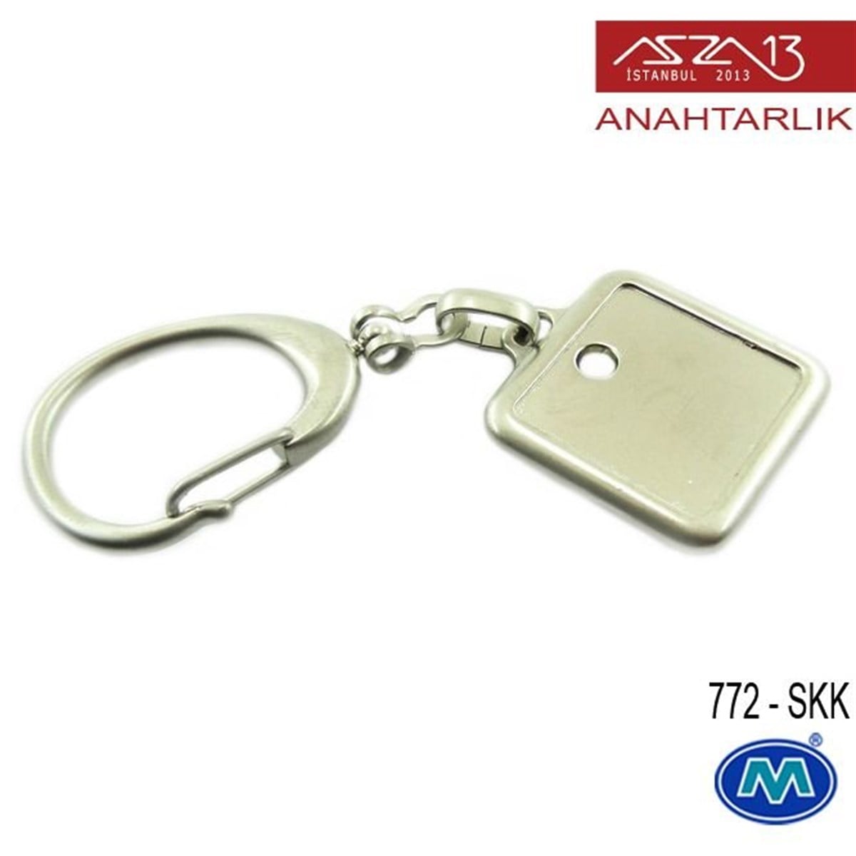 AnahtarlıkDİĞER ÜRÜNLERModül ReklamcılıkMetalik Saten Krom Kare (28x95 mm) Çift Taraflı Boş Yuvalı Anahtarlık (772-SKK)