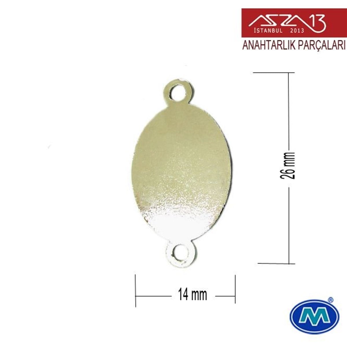 AnahtarlıkDİĞER ÜRÜNLERModül ReklamcılıkSaten Krom Kaplamalı Oval Çift Kulplu Ara Parça 26x14 mm / Paket İçeriği 2 Adet