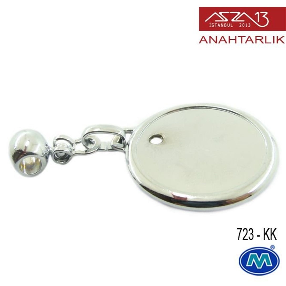 AnahtarlıkDİĞER ÜRÜNLERModül ReklamcılıkKlip'siz Metalik Krom Yuvarlak (36x69 mm) Çift Taraflı Boş Yuvalı Anahtarlık (723-KK)