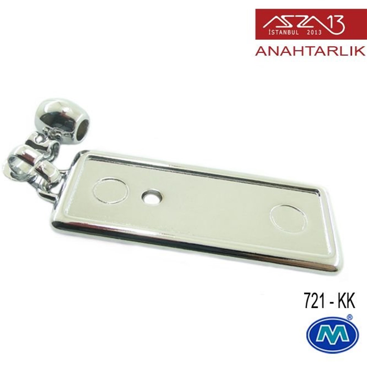 AnahtarlıkDİĞER ÜRÜNLERModül ReklamcılıkKlip'siz Metalik Krom Dikdörtgen (23x85 mm) Çift Taraflı Boş Yuvalı Anahtarlık (721-KK)