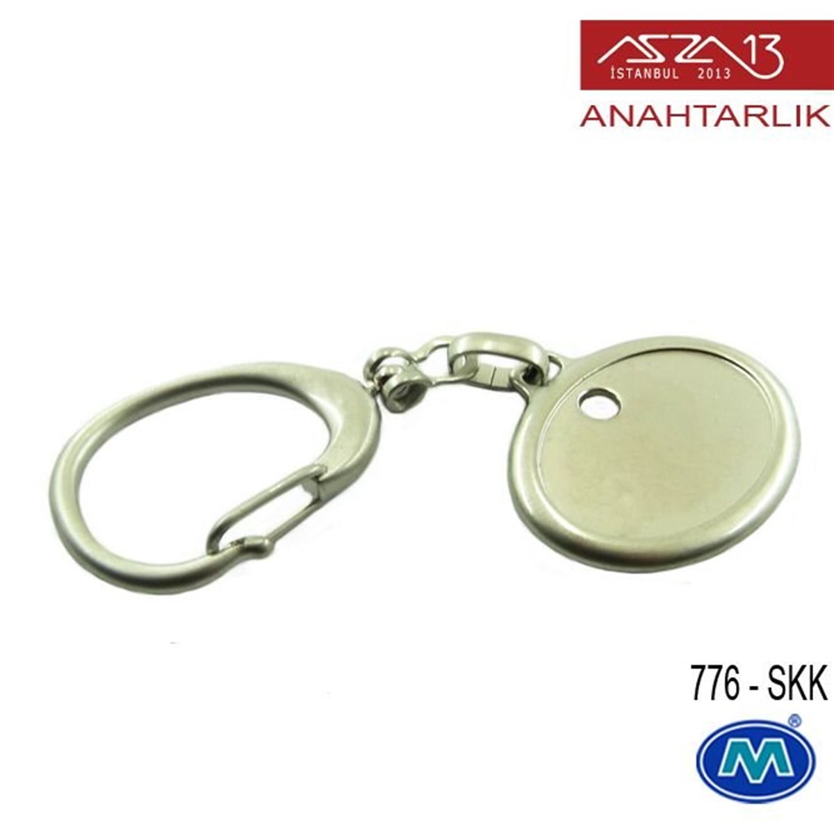 AnahtarlıkDİĞER ÜRÜNLERModül ReklamcılıkMetalik Saten Krom Yatay Oval (36x80 mm) Çift Taraflı Boş Yuvalı Anahtarlık (776-SKK)
