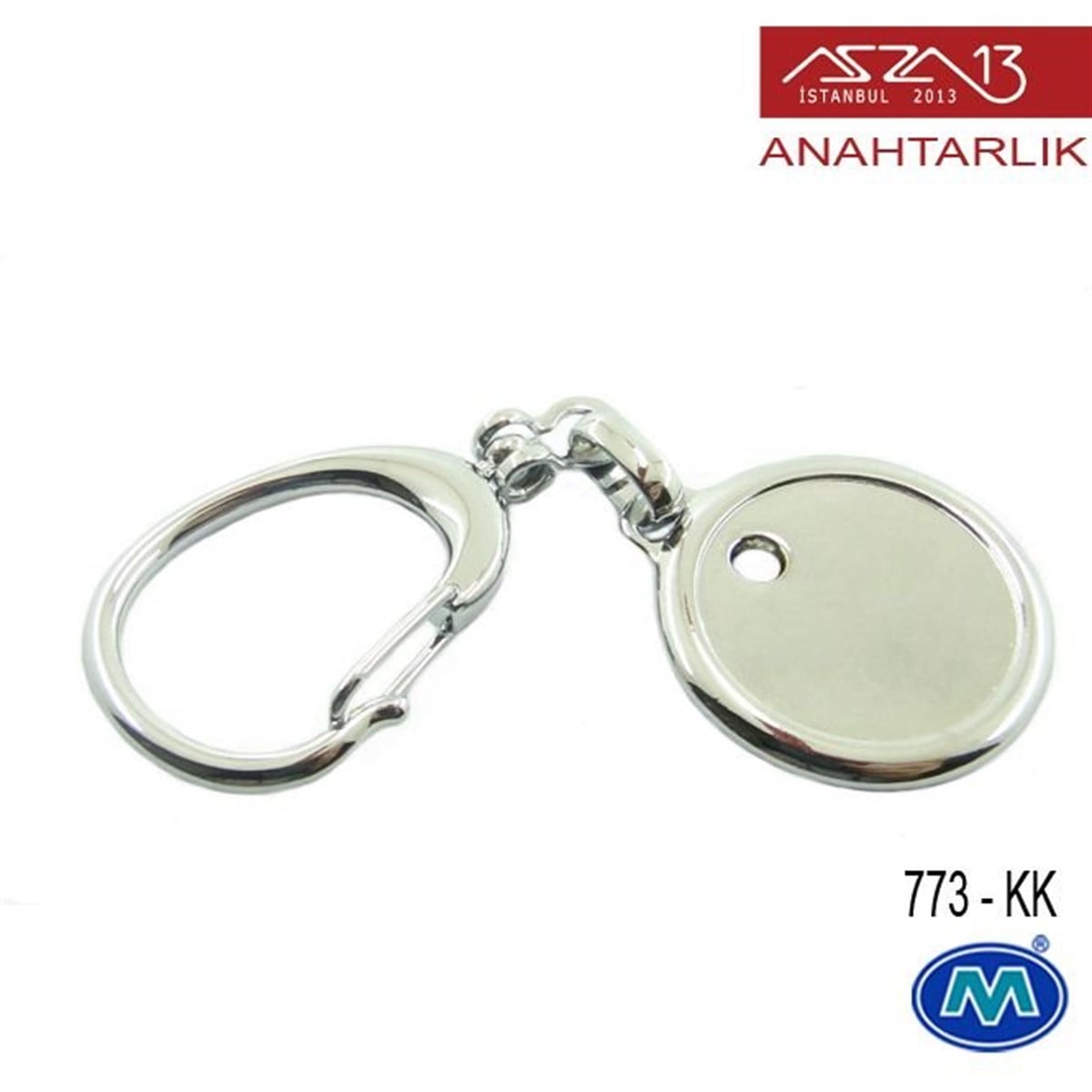 AnahtarlıkDİĞER ÜRÜNLERModül ReklamcılıkMetalik Krom Yuvarlak (30x85 mm) Çift Taraflı Boş Yuvalı Anahtarlık (773-KK)