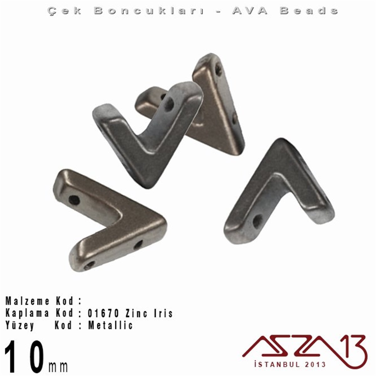 Ava Boncuk (Beads)BONCUK ve TAŞMarkasız(Ava Beads) 10 mm Zinc Iris Boncuk / 4 Adet