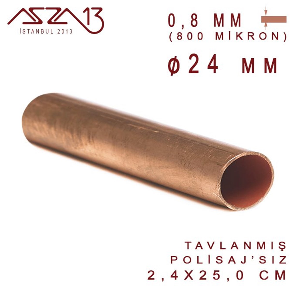 Bakır Boru HalkaMETALMarkasızBakır Boru (24 mm x 250 mm)