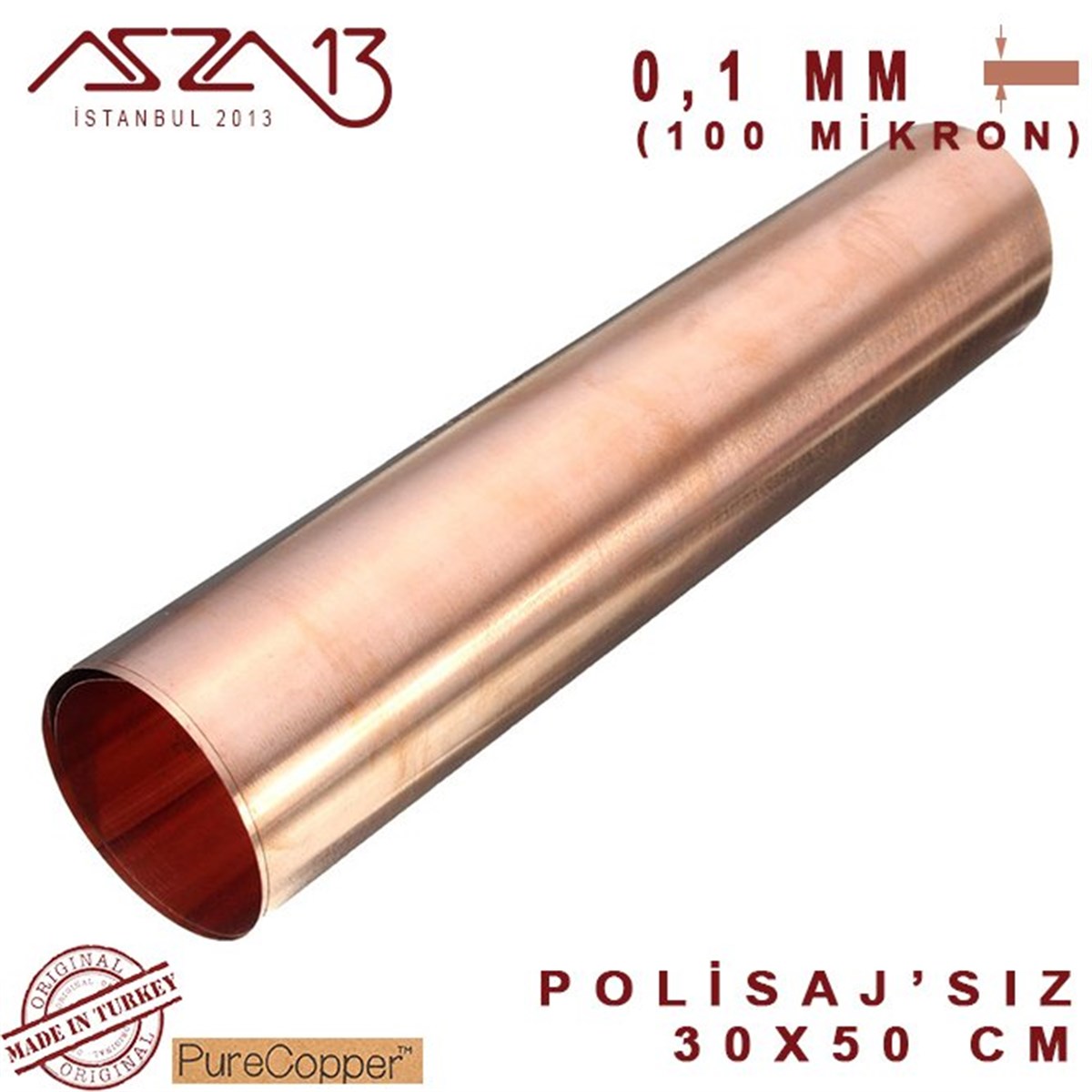 Bakır FolyoMETALMarkasız0,1 mm Bakır Folyo (300 mm x 500 mm)
