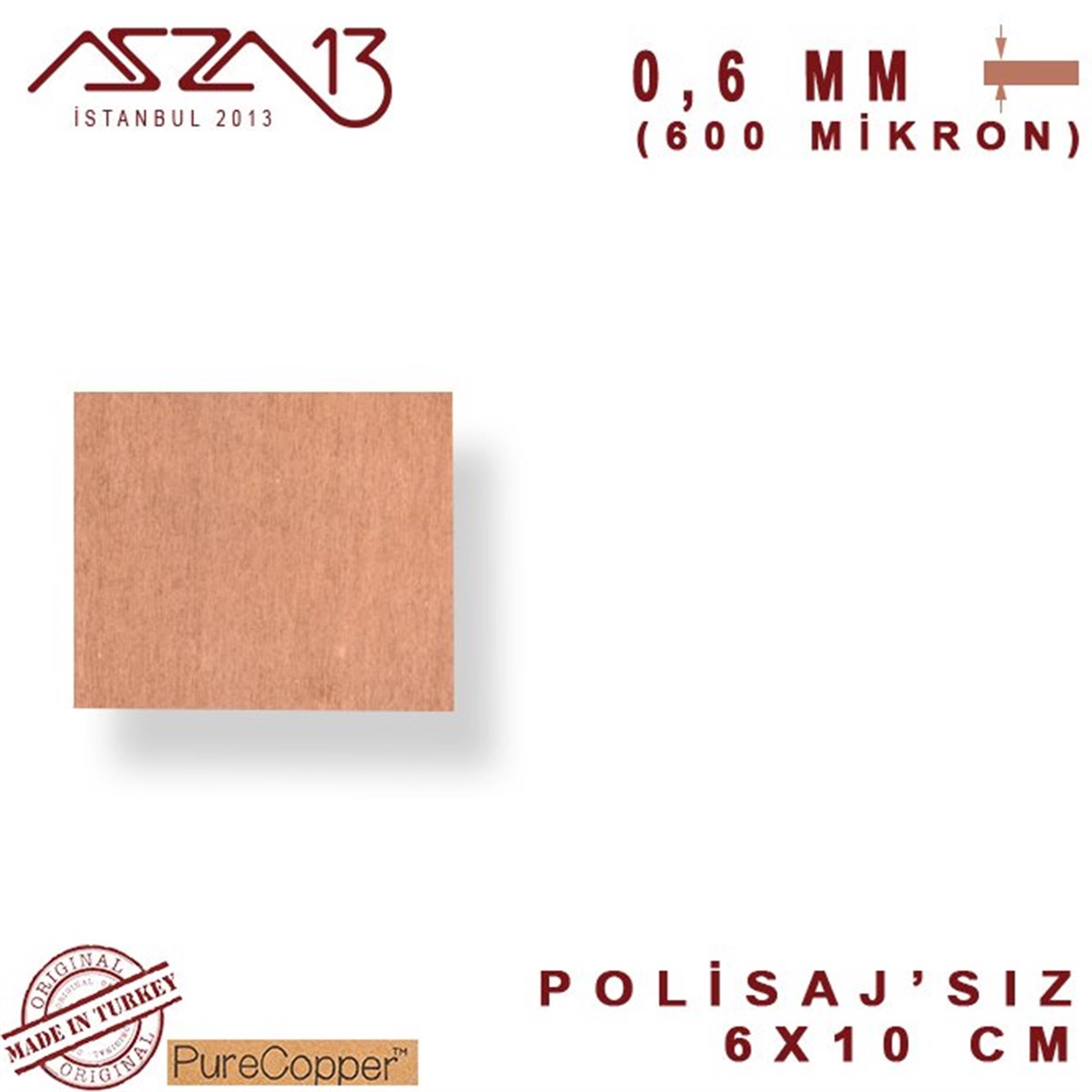 Bakır Şerit BantMETALMarkasız0,6 mm Bakır Şerit (60mm x 100mm)