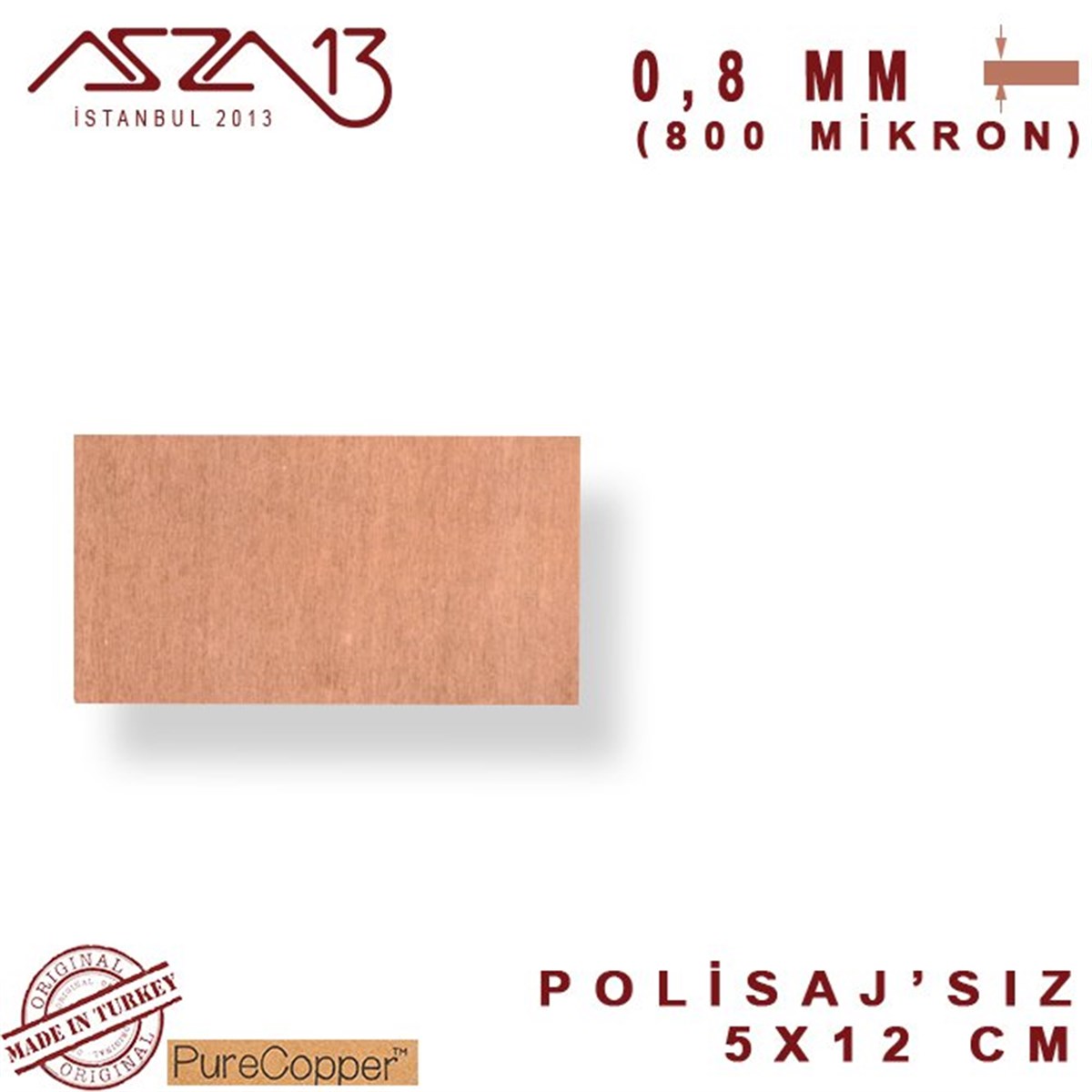 Bakır Şerit BantMETALMarkasız0,8 mm Bakır Şerit (50mm x 120mm)