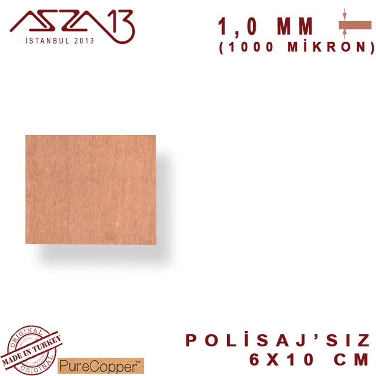 Bakır Şerit BantMETALMarkasız1,0 mm Bakır Şerit (60mm x 100mm)