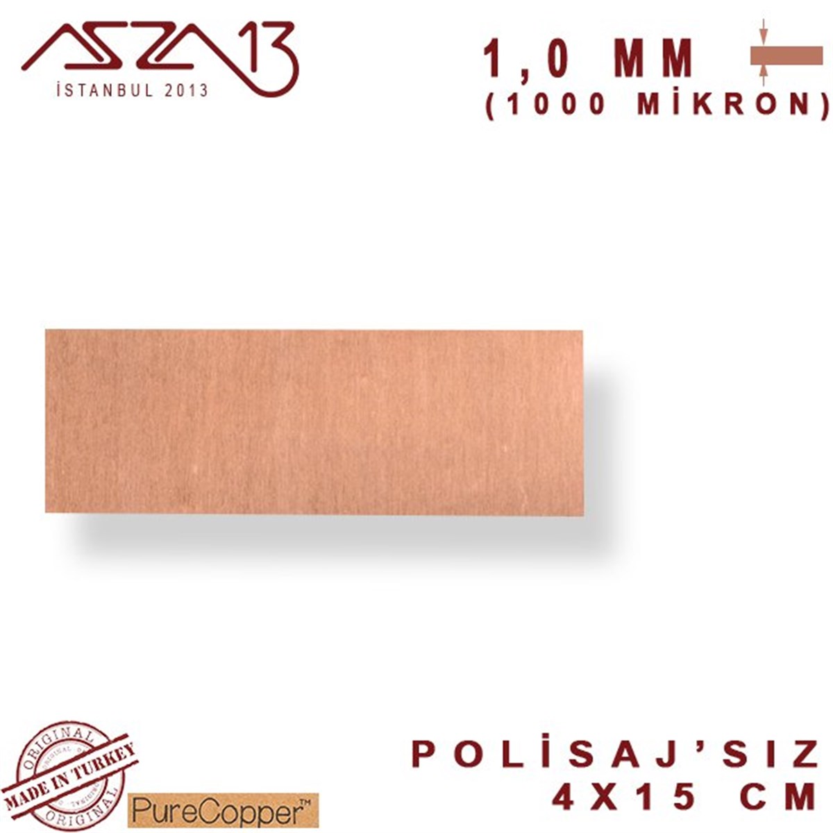 Bakır Şerit BantMETALMarkasız1,0 mm Bakır Şerit (40 mm x 150 mm)