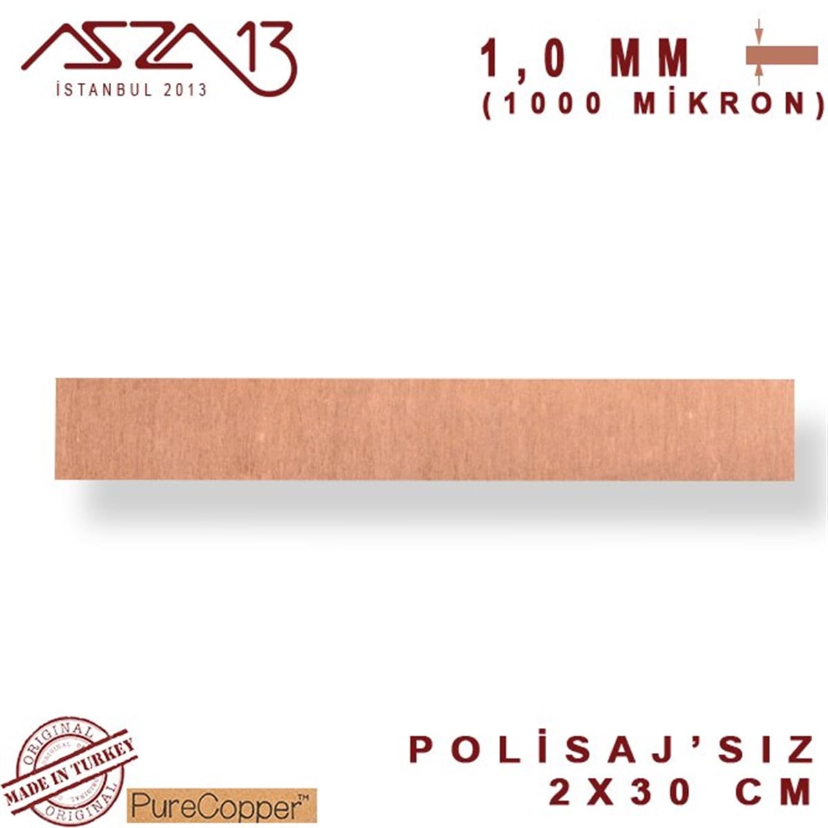 Bakır Şerit BantMETALMarkasız1,0 mm Bakır Şerit (20mm x 300mm)