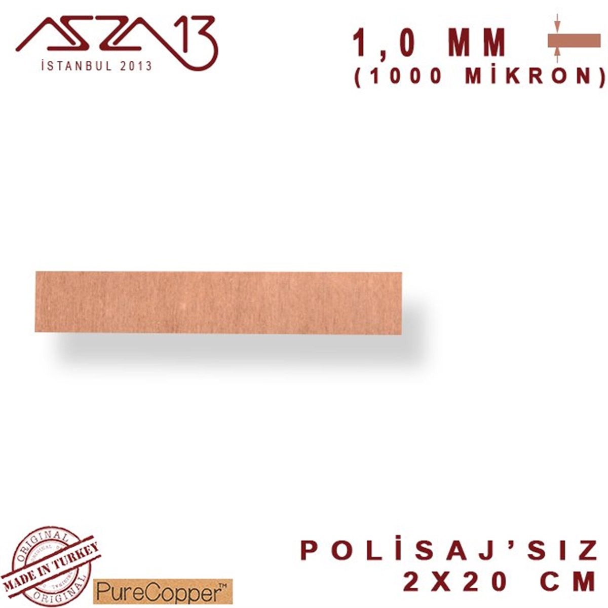 Bakır Şerit BantMETALMarkasız1,0 mm Bakır Şerit (20mm x 200mm)